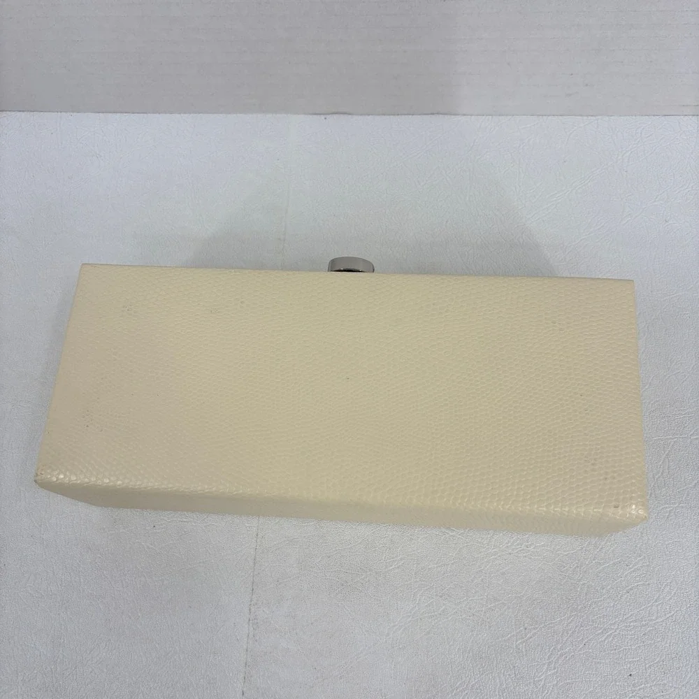 Jewelry Case Travel Box Removeable Zip Pouches Hinged Hard Side Cream